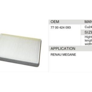 DAHEFILS Renault Cabin Air Filter 7700424093
