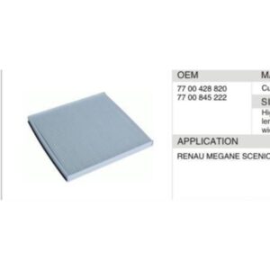 DAHEFILS Renault Cabin Air Filter 7700428820