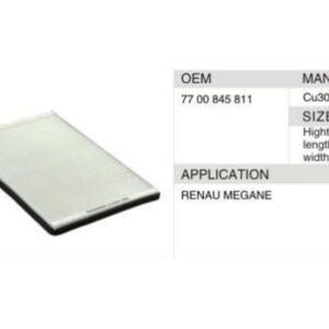 DAHEFILS Renault Cabin Air Filter 7700845811