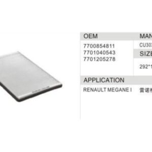 DAHEFILS Renault Cabin Air Filter 7700854811