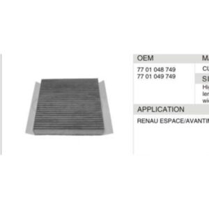 DAHEFILS Renault Cabin Air Filter 7701048749