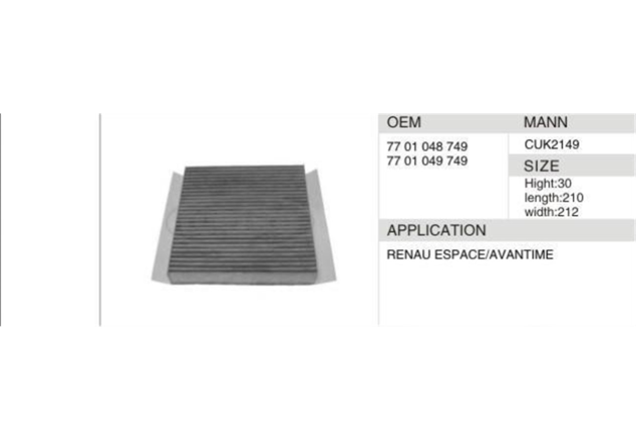DAHEFILS Renault Cabin Air Filter 7701048749