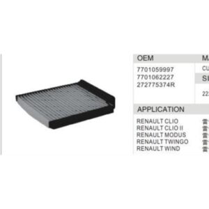 DAHEFILS Renault Cabin Air Filter 7701059997