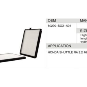 DAHEFILS Cabin Air Filter 80290-S0X-A01
