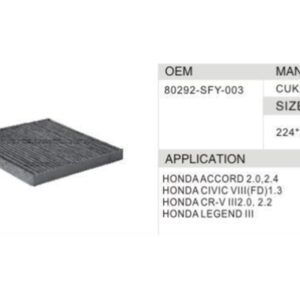 DAHEFILS Cabin Air Filter 80292-SFY-003