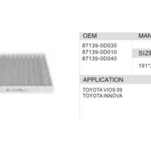 DAHEFILS Cabin Air Filter 87139-0D030