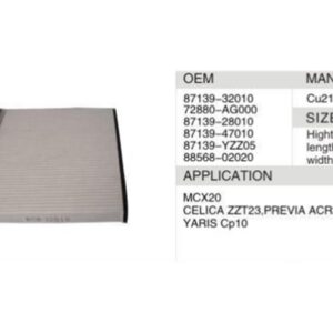 DAHEFILS Cabin Air Filter 87139-30210