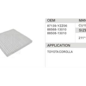 DAHEFILS Cabin Air Filter 87139-YZZ06