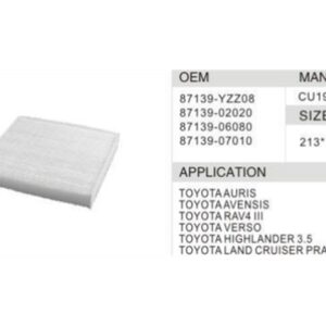 DAHEFILS Cabin Air Filter 87139-YZZ08