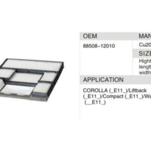 DAHEFILS Cabin Air Filter 88508-12010