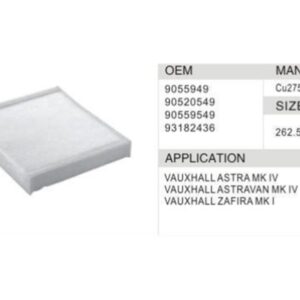 DAHEFILS Vauxhall Cabin Air Filter 9055949