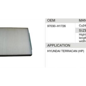 DAHEFILS Hyundai Cabin Air Filter 97030-H1726-2