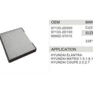 DAHEFILS Hyundai Cabin Air Filter 97133-2D000