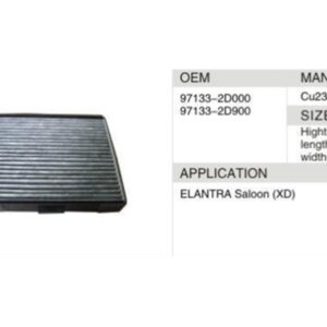 DAHEFILS Hyundai Cabin Air Filter 97133-2D900