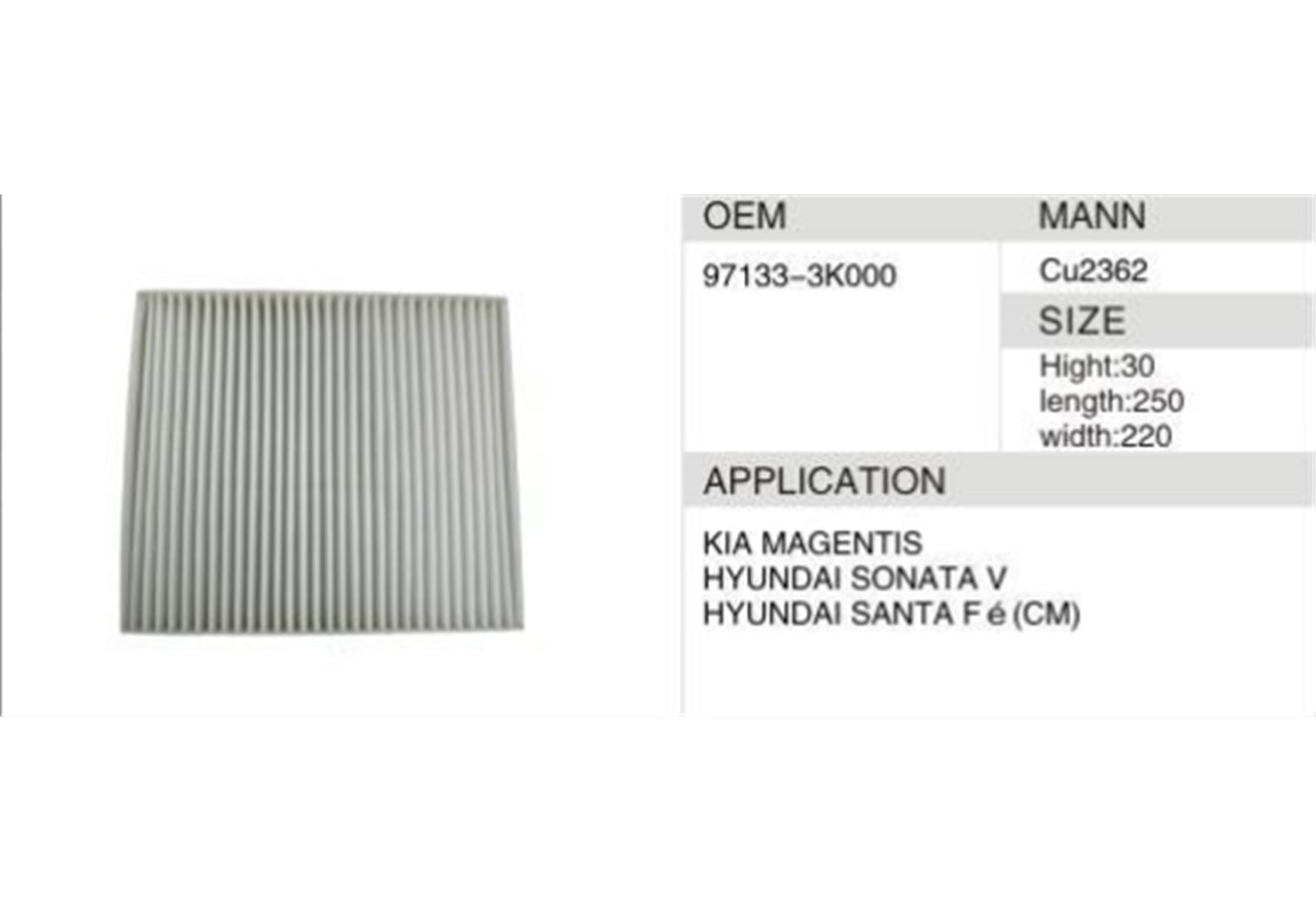 DAHEFILS Kia Cabin Air Filter 97133-3K000-2