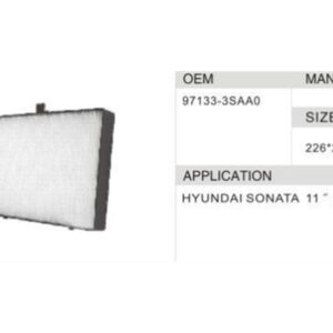 DAHEFILS Hyundai Cabin Air Filter 97133-3SAA0