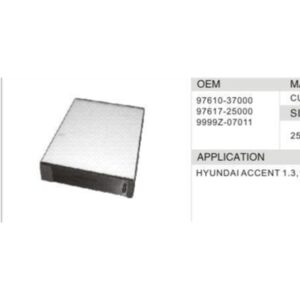 DAHEFILS Hyundai Cabin Air Filter 97610-37000