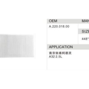 DAHEFILS Iveco Cabin Air Filter A.220.018.00
