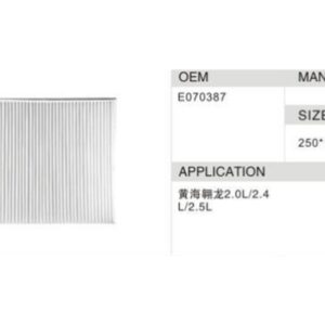 DAHEFILS Huanghai Cabin Air Filter E070387